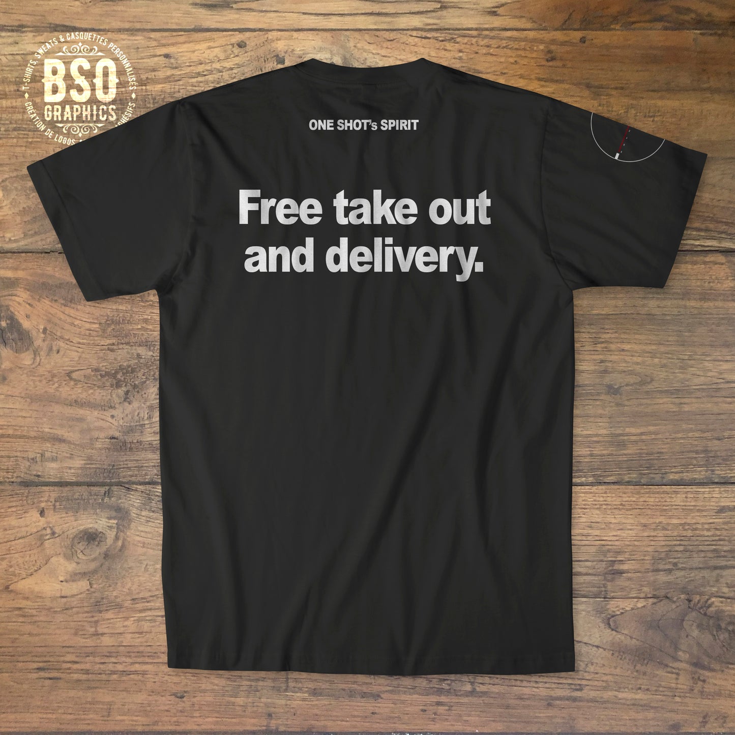One Shot's Spirit "Free Take Out" T-shirt