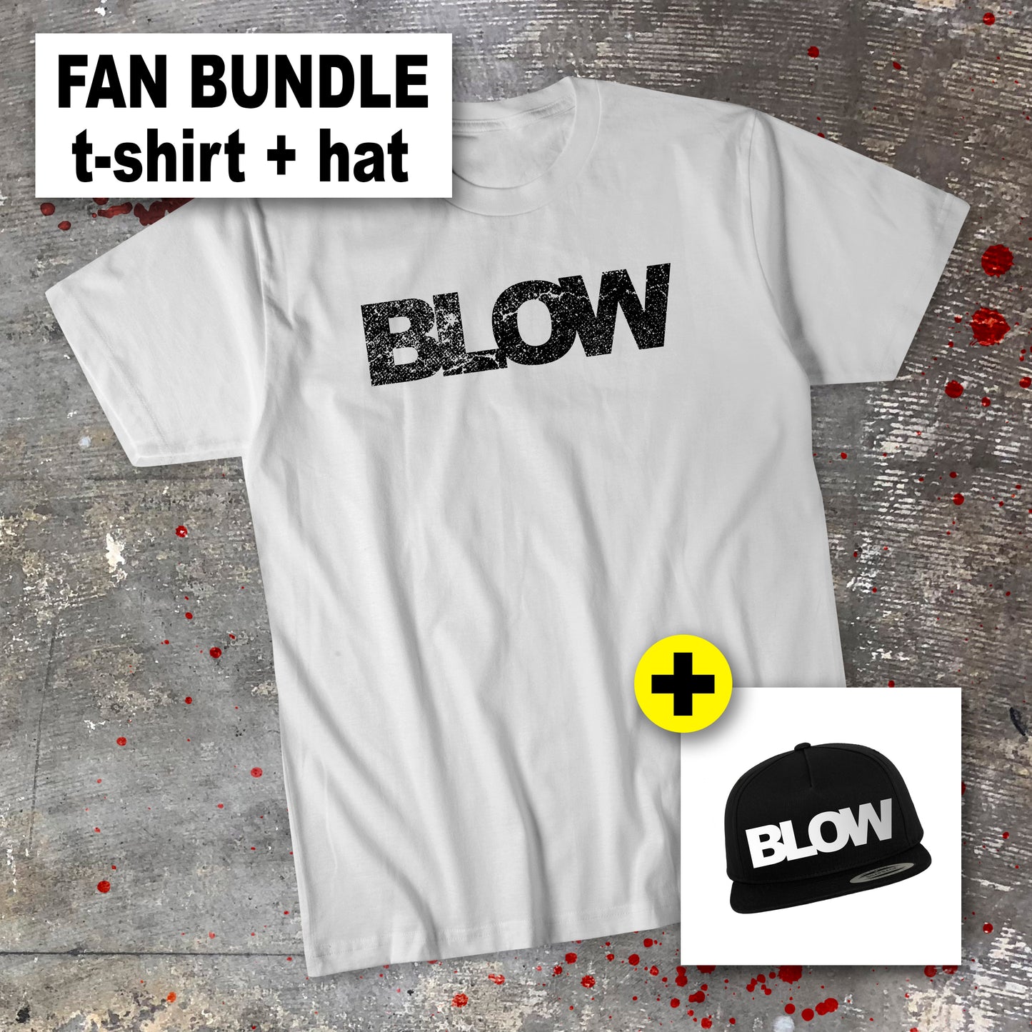 Fan Bundle #1 – Tee-shirt BLOW blanc + Casquette noire